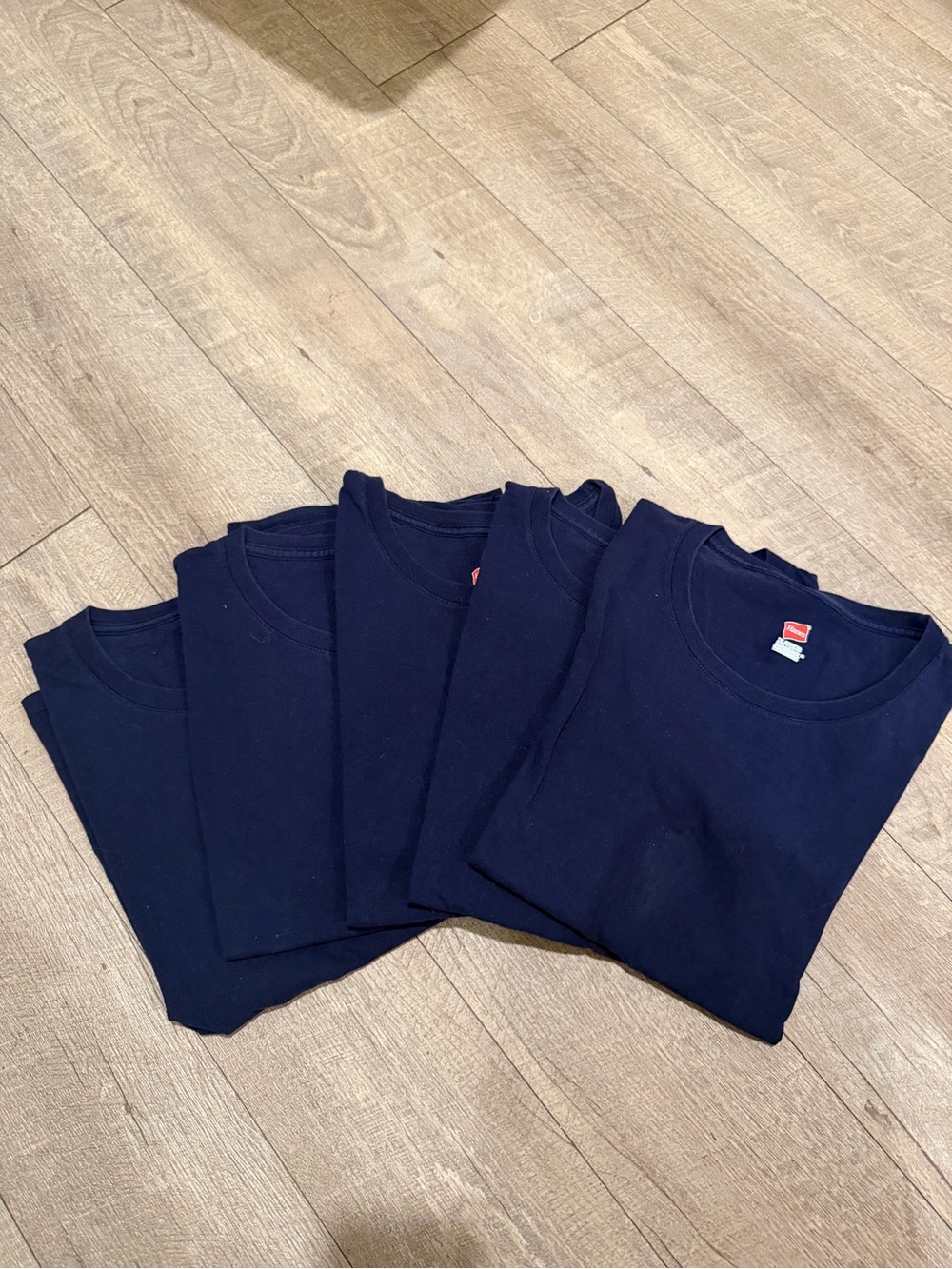 Pack of Hanes Women’s Navy Crew Neck T-Shirts
